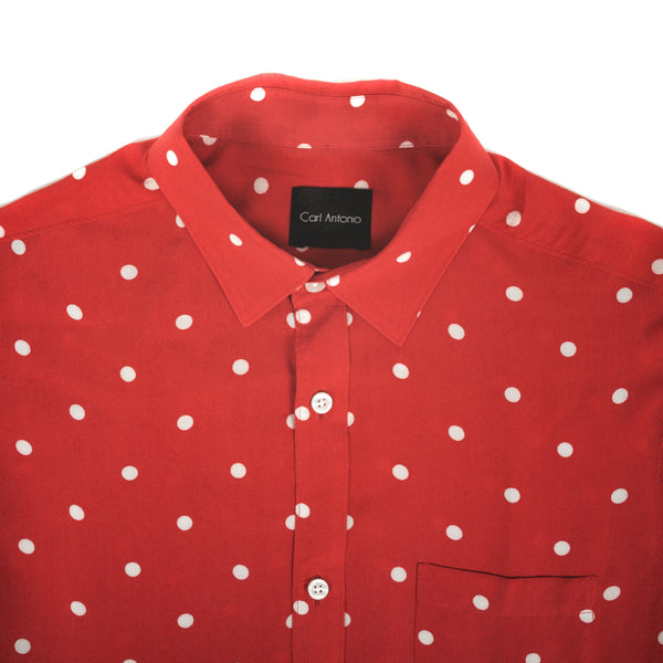 LOVE DOT SHIRT IN RED VISCOSE