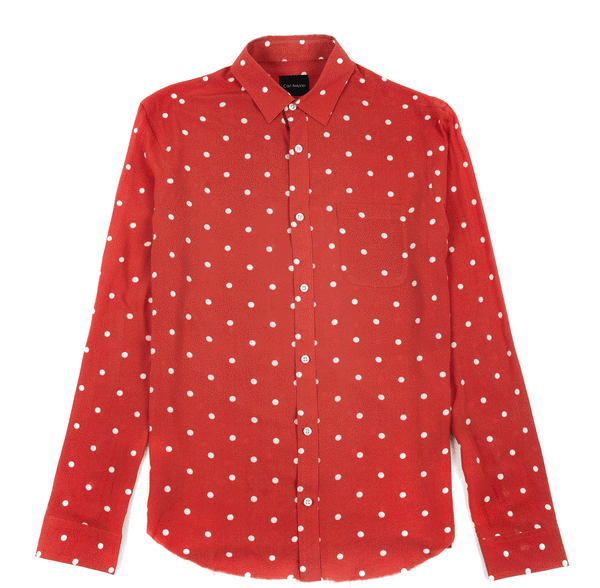LOVE DOT SHIRT IN RED VISCOSE
